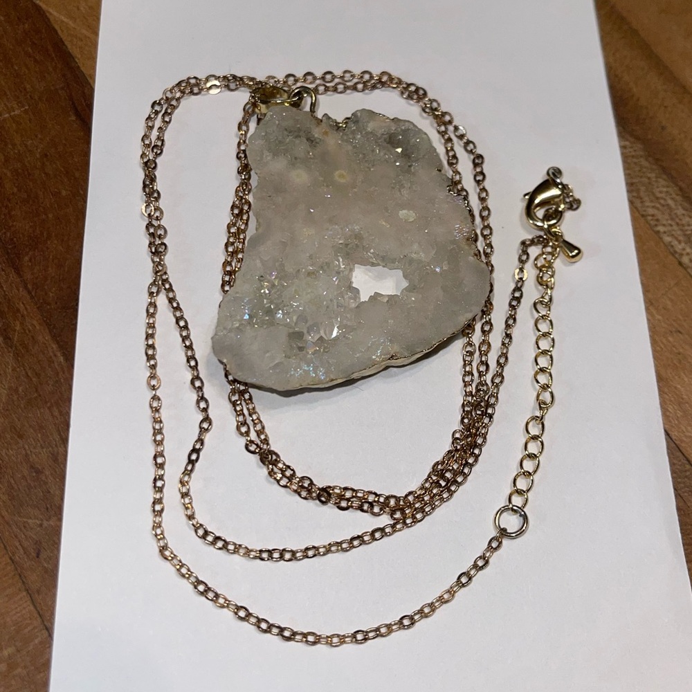 30” Clear/Rainbow Quartz Necklace